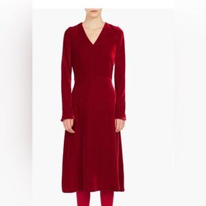 Akris Punto Deep Red Long Sleeve Dress size 6